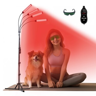 Upgrated Red Light Therapy Lamp for Body,625/660/850/940nm Infrared Light Therapy with Wireless Remote,192LEDs Near Infrared Light Device with Timer,4-in-1 Chip Designed Red Light for Home/Office Use