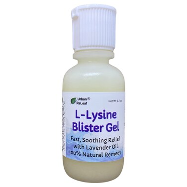 Urban ReLeaf L-Lysine Blister Soothing Gel ! &amp; Lavender Oil. Fast Relief, Spots, Rash, Red Bumps, Raw, Chapped Skin. Calm Delicate Tissue 100% Natural