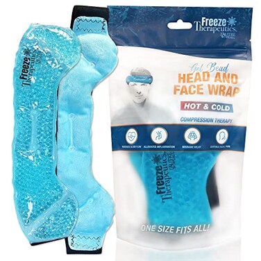 USA Merchant   Hot/Cold Plush Gel Bead Migraine Wrap  Freeze Therapeutics by L'AUTRE PEAU   Reusable Ice Packs with Flexible Beads   for Tension, Headaches, Sinus Pain, Congestion &amp; Stress Relief