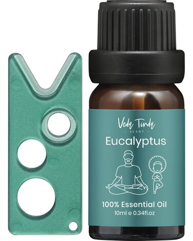Veda Tinda Eucalyptus essential Oil, 100% Pure Nature Organic Eucalyptus Oil for Diffuser, Refreshing, Clear Head, 0.34 fl oz 10ml