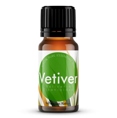Vetiver Essential Oil, 0.34 fl oz, 100% Pure Therapeutic Grade, Calming Aromatherapy Oil for Diffuser, Concentration &amp; Pain Relief - for Soaps &amp; Candles, 0.34 fl oz