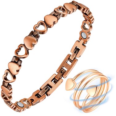 Vicmag Copper Bracelet for Women Ultra Strength Magnetic Bracelets with Effective Magnets 99.9% Pure Copper Jewelry Present with Adjustment Tool