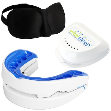 VitalSleep Men's Anti Snoring Mouth Guard, Adjustable Snoring Device, Custom Anti Snore Device with Blackout Sleep Mask, Snore Mouthpiece for Better Sleep, USA Made, 1 Year Warranty