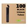 W Gallery 100 Black 116mm Open Cap Pop Top Tubes - Airtight Smell Proof Containers - Plastic Medical Grade Prescription Bottles for Pills Herbs Flowers Supplements, Bulk Pack, Not Glass Jars