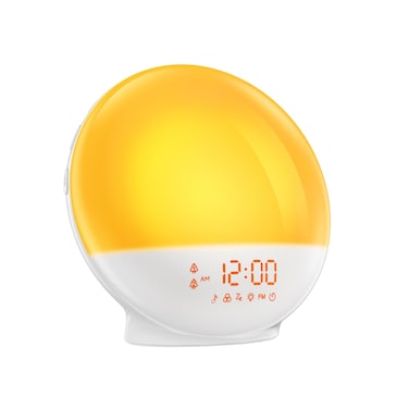 Wake Up Light, Sunrise Alarm Clock with 10,000 Lux Therapy Light, White Noise Sound Machine with Sleep Aid, 11 Atmosphere Lights, Dual Alarm &amp; Snooze Function
