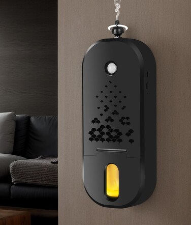 Waterless Diffuser for Essential Oil Nebulizer Battery Operated Mini Scent Air Machine Aromatherapy Atomizing Diffuser for Home LivingRoom Hotel Office (Black)