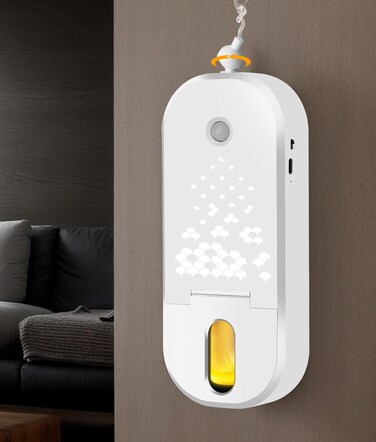 Waterless Diffuser for Essential Oil Nebulizer Battery Operated Mini Scent Air Machine Aromatherapy Atomizing Diffuser for Home LivingRoom Hotel Office (White)