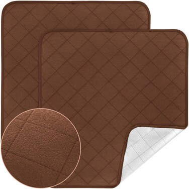 Waterproof Chair Pads for Adult Incontinence - Washable 4 Pack - 22" x 21" - Reusable Seat Pads for Men, Women - Brown