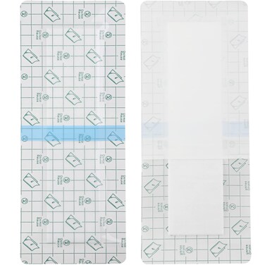 Waterproof Knee Replacement Surgery Bandage   4x10 Inch Shower Protector Island Dressing Pad Bordered Gauze   Hip Surgery Recovery Large Wounds Incision Cover with Adhesive Border (Pack of 14)
