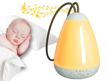 White Noise Sound Machine for Baby, Portable Travel Sound Machine with 20 Music Sleeping Sounds, 10 Color Night Light, Relaxing Nature Sounds, Teraphy for Home, Adjustable Volume, Auto-Off Timer