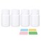 White Pill Bottle, Empty Medicine Bottles with Screw Caps for Pills Capsules Vitamins, Food Grade Plastic Medicine Containers with Labels for Travel (1.7oz/50ml, 4 Pcs)