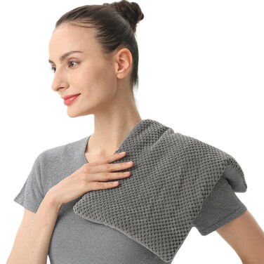 Wide Microwave Heating Pad for Pain Relief 8"x17" Microwavable Heat Pack for Cramps/Neck Shoulder/Back Washable Cover Cordless Unscented Cool &amp; hot Moist Heat Pack Weighted Moist Warm