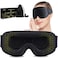 Widened 3D Sleep Mask for Big Head Lash Extensions, 100% Blackout Eye Mask for Sleep, Washable Soft Light Sleeping Mask with Adjustable Strap for Men, 0 Pressure Eye Cover with Earplug (Black)