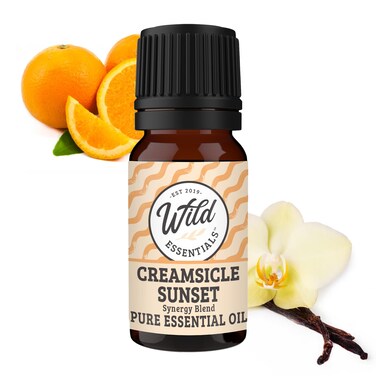 Wild Essentials Creamsicle Sunset 100% Pure Essential Oil Synergy Blend, 10ml, Therapeutic Grade, Use for Mood Boost, Motivation, Happiness, Optimism, Made and Bottled in The USA