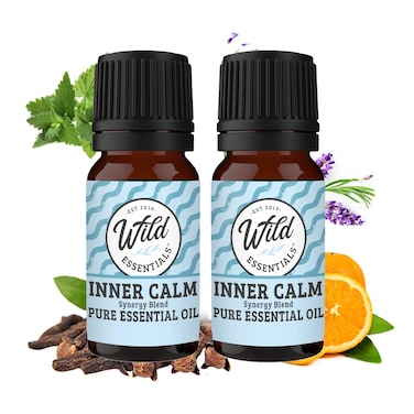 Wild Essentials Exquisite Signature Essential Oil Blend Inner Calm, Two 10 ML Bottles - Pure Essential Oils Synergy Blend, New Label, Same Formula