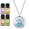 Wild Essentials Flippin Awesome Mermaid Necklace Essential Oil Diffuser Kit, Lavender, Lemongrass, Peppermint, Orange Oils, 8 Refill Pads, Calming Aromatherapy Gift Set, Customizable, Perfume
