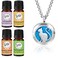 Wild Essentials Pretty Kitty Cat Necklace Essential Oil Diffuser Kit, Lavender, Lemongrass, Peppermint, Orange Oils, 12 Refill Pads, Calming Aromatherapy Gift Set, Customizable Color Changing, Perfume