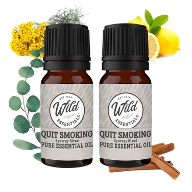 Wild Essentials Quit Smoking 100% Pure Essential Oil Synergy Blend 2 Pack - 10ml, Premium Grade, Use tor Help Quench Cravings The Natural Way! Made and Bottled in The USA