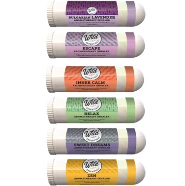 Wild Essentials Relaxation 6 Aromatherapy Nasal Inhaler Multi Pack Made with 100% Natural, Therapeutic Grade Essential Oils to Help Keep You chill and Relaxed