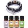 Wild Essentials Triple Band Namaste Lava Stone Essential Oil Diffuser Wrap Bracelet, Expands to any size, Aromatherapy Jewelry Gift Set and 100% Pure Oils (Lavender, Lemongrass, Orange, Peppermint)