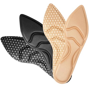 WLLHYF 4 Pairs High Heel Insoles, Shoe Inserts Breathable Shoe Pads Boot Inserts Foot Cushion Inserts Comfort Sponge Insert for Women Foot Pain, Heel Sore(Women US 4.5-8.5)