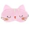 WLLHYF Cute Sleeping Eye Mask Soft Plush Cartoon Cat Blindfold Comfortable Animal Eye Cover Funny Novelty Sleeping Eye Shade for Women Men Kids Travel Nap Sleeping(Pink)