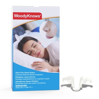 WoodyKnows Ultra-Thin Nasal Dilator, Improves Sleep and Sports Airflow, alleviates Nasal Congestion and Nose-Related snoring, deviated Septum aid (Trial S/M/L)