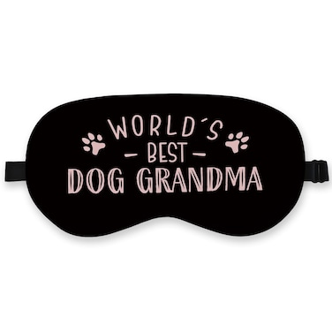 World's Beat Dog Grandma Silk Sleep Mask - Eye Masks for Sleep, Pink Sleep Masks for Women, Best Dog Grandma Gifts Blindfold Adjustable Sleep Mask, Eye Covers for Sleeping Mask Mother's Day Gifts