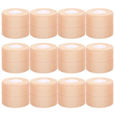 Wrist Tape Wrap 12 PCS 2 Inches Athletic Soccer Prewrap Bandage Finger Tip Bandages Baseball Grip Sports Tight Self-Adhesive Stick Cross Non-Woven Muscle Cover Roll Stretch Dance Stretching Stripe