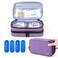Yarwo Insulin Cooler Travel Case with 4 Ice Packs, Double Layer Diabetic Supplies Organizer for Insulin Pens, Blood Glucose Monitors or Other Diabetes Care Accessories, Purple