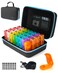 Yewltvep Monthly Pill Organizer 3 Times a Day with Pill Cutter, 30 Days Pill Organizer Monthly, Month Pill Box Organizer with 31 Daily Compartments, Pill Holder with Hard Shell Travel Case
