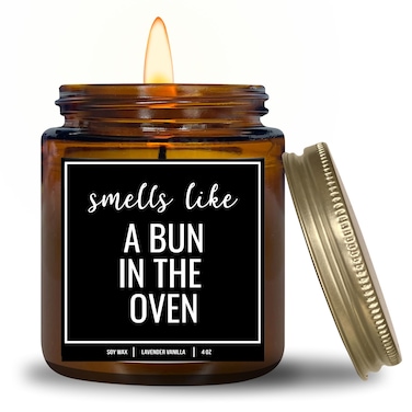 You Nique Designs Pregnancy Announcement Candle for Grandparents Dad Family Uncle Aunt, 4 Oz, Pregnancy Reveal to Parents, White All Natural Soy Vegan Aromatherapy Candles (Lavender&amp;VanillaA 4oz)