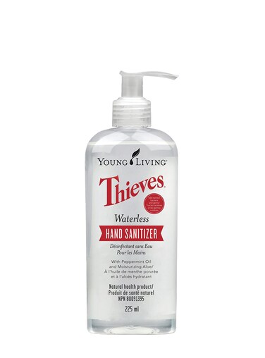 Young Living Thieves Waterless Hand Purifier Essential Oils, 7.6 Oz, Plant-Based and Infused with Aromatherapy, Thieves and Peppermint Blend for a Sweet, Spicy Aroma