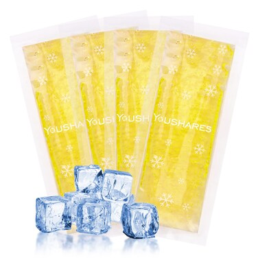 YOUSHARES TSA Approved Ice Packs for Insulin Cooler Travel Case - Reusable Small Freezer Packs for Medications (4 Pcs, Yellow)