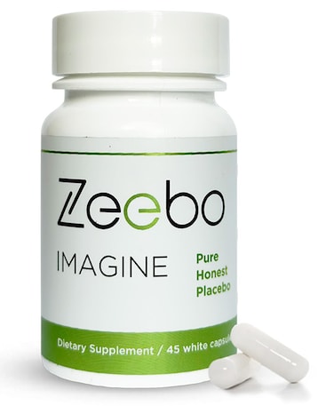 Zeebo Imagine - White Placebo Pills by The Leading Placebo Brand, No-Logo, Inert, Size-1, 45 Vegan Capsules, Lactose-Free, Sugar-Free