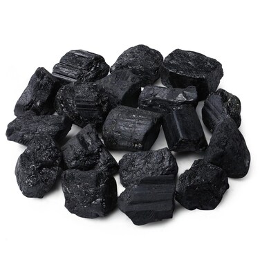ZHIYUXI 1lb Rough Black Tourmaline Crystals Large Raw Natural Stones 1.6-2.4" Irregular Stone for Calming and Purification Energy, Reiki, Jewelry Making, Room Decor, Wire Wrapping, Fountain Rocks