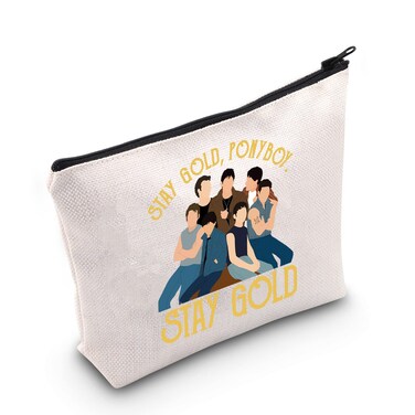 POFULL 80s Movie Inspired Gift Stay Gold Ponyboy Stay Gold Cosmetic Bag Fans Gift (Stay Gold bag)