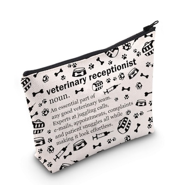 POFULL Veterinary Gift Vet Receptionist Definition Cosmetic Bag Vet Clinic Gift (veterinary receptionist Cosmetic Bag)