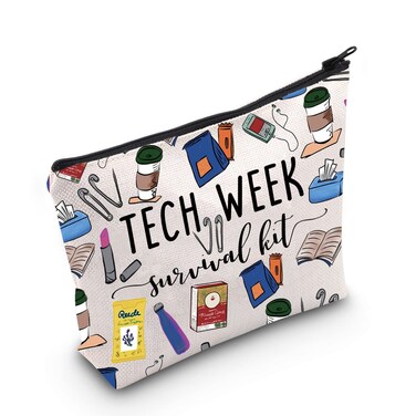 POFULL Theatre Tech Week Gift Tech Week Survival kit Travel Makeup Cosmetic Bags Theatre Lover Gift (Tech Week Cosmetic Bag)