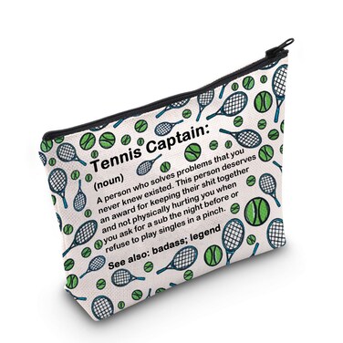 POFULL Tennis Partner Gift Tennis Captains Cosmetic Bag Tennis Lover Gift (Tennis Captain Cosmetic Bag)