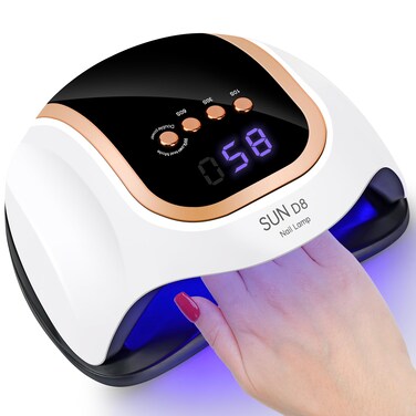 Wisdompark 268W UV LED Nail Lamp with LCD Touch Screen and 4 Timer Settings for Gel Nails (Gold)