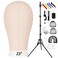 63In Wig Stand Tripod with 23In Head, Canvas Wig Head Stand with Mannequin Head for Wigs Manikin Head Block Set for Wigs Making Display