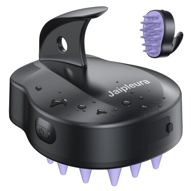 Electric Hair Scalp Massage Brush with Soft Silicone Bristles,3-Level Vibration,IPX6 Waterproof for Hair Growth &amp; Dandruff Removal, Scalp Exfoliator(Purple)