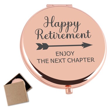 Retirement Gifts for Women Travel Compact Mirror Happy Retirement Gift Farewell Gifts Going Away Gifts for Mom Wife Teacher Nurse Grandma Coworker Boss