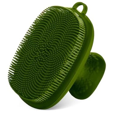 VWMYQ Silicone Face Scrubber for Men Facial Cleansing Brush Silicone Face Wash Brush Manual Waterproof Cleansing Skin Care Face Brushes for Cleansing and Exfoliating (Green)