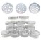 12 pcs 3 Styles Air Freshener Solid Perfume Aroma Diffuser Empty Storage Containers with Hollow Lids 80ml 2.7 OZ Screw Lid Round Jars Sample for Aromatherapy (12)