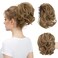 Claw Clip Short Ponytail Messy Bun Hair Piece Bendable Hair Branch Extensions Fluffy Wavy Curly Synthetic Versatile Pecan Hairpieces