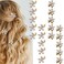 20 Pcs Mini Pearl Hair Claw Clips with Flower Design, Sweet Artificial Bangs Clips Decorative Hair Accessories for Women Girls (10 Barrettes &amp; 10 Claws)