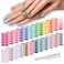 DANNEASY 24 Sheets Light Color Nail Polish Stickers Full Nail Wraps for Women Young Girl Self Adhesive Nail Polish Strips Gel Fingernail Sticker Nails with Nail File, Cuticle Stick