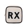 Small Canvas Rx Medicine Packages, Cute Chenille Letter Patch Drug Makeup Bag with Metal Zipper, Mini Travel First Aid Purse Organizer Machine Washable (01Beige)